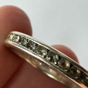 Woman’s Sterling Silver 925 & Pavé CZ Diamond Eternity Wedding Band Ring
